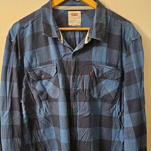 Levi's Buffalo Check Button Down Shirt - Blue